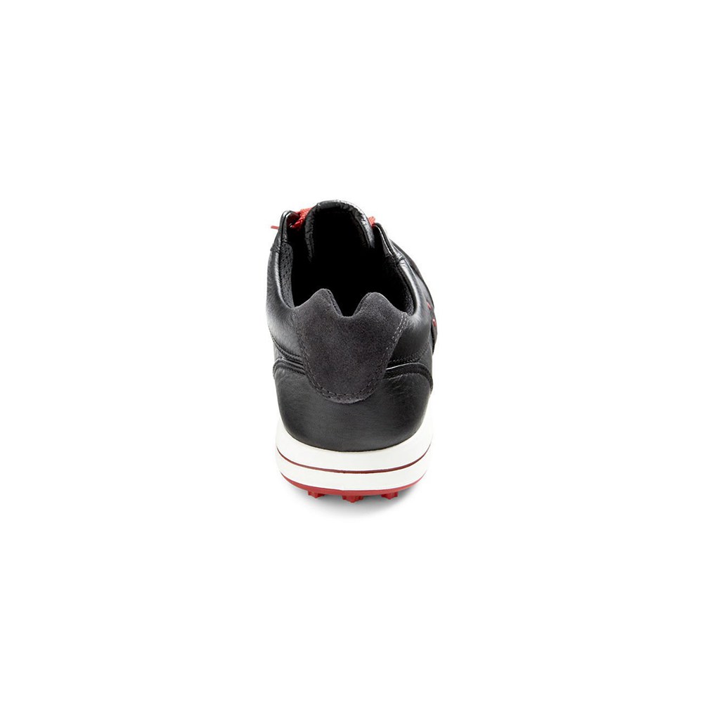 ECCO Mens Golf Shoes Black/Red - Original Street - NLH-518304